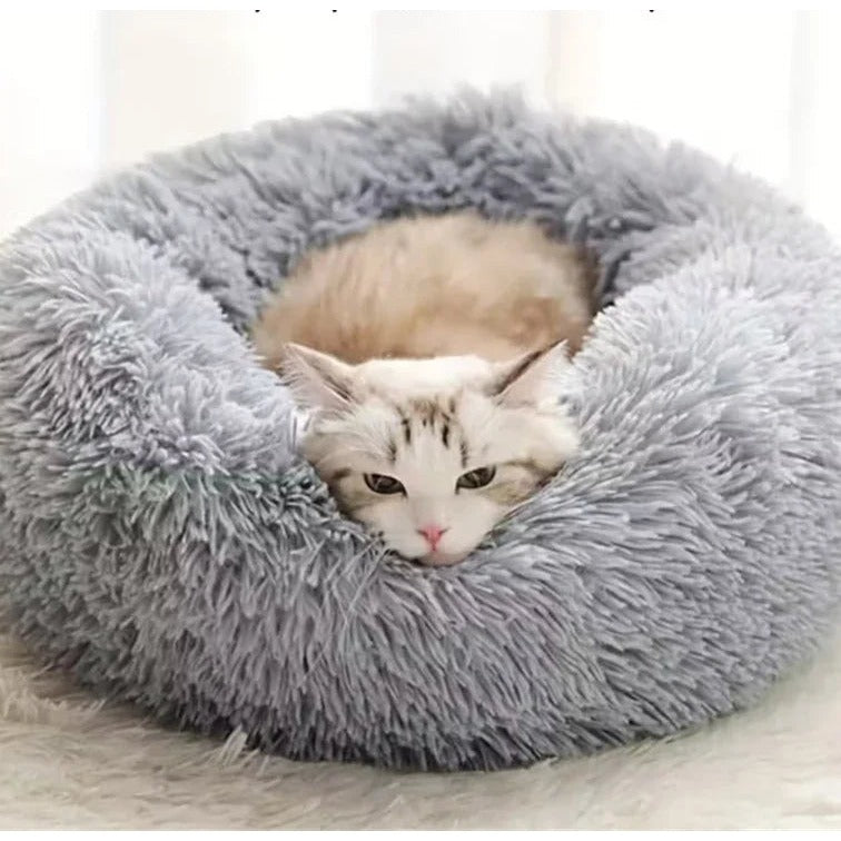 Faux Fur Donut Calming Cat Bed — product image 1