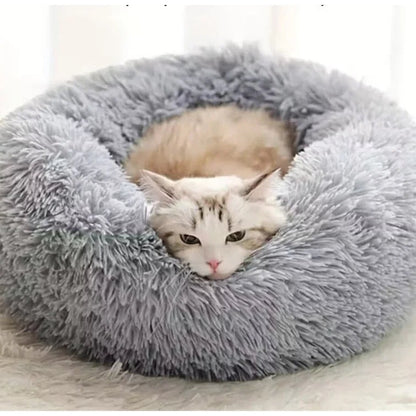Faux Fur Donut Calming Cat Bed — product image 1
